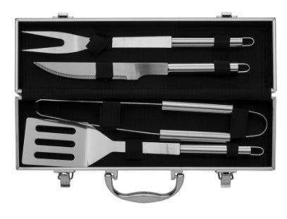 KIT CHURRASCO NA MALETA 4 PEÇAS COM PERDONALIZAÇÃO 01644
