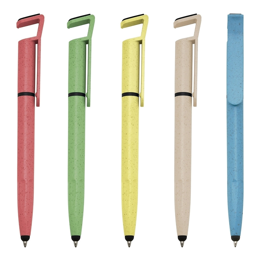 CANETA FIBRA DE BAMBU TOUCH + SUPORTE CEL COM PERSONALIZAÇÃO